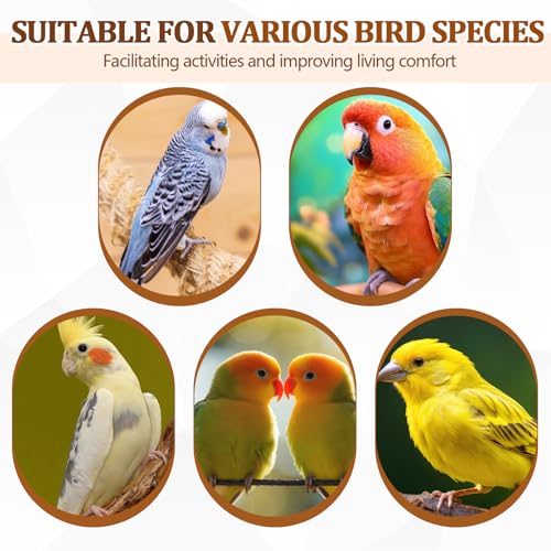 Image of Sintuff 8 Pcs Bird Perches for Cage Accessories, Wooden Perch Rods Replacement with Double Head Slots, 0.6 Inch Diameter Natural Wood Stand for Parrot Macaw Cockatoo Parakeet (30 Inches)