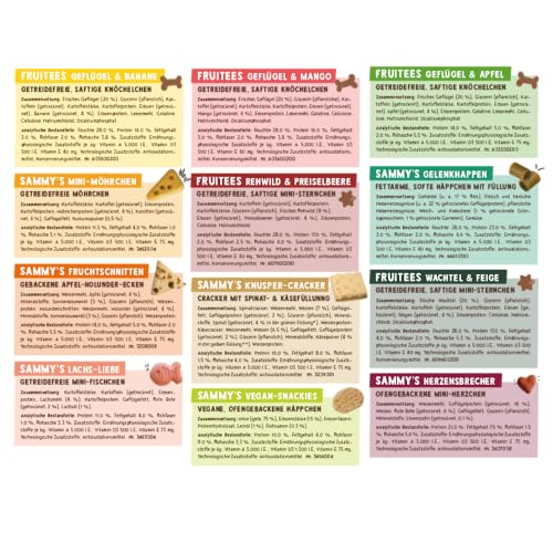 Sammy's Hundesnacks Weihnachts-Mixpaket, 24 leckere Hundesnacks zum Probieren, 24 x 50 g, Bunter Snack-Mix, Snacks für Hunde