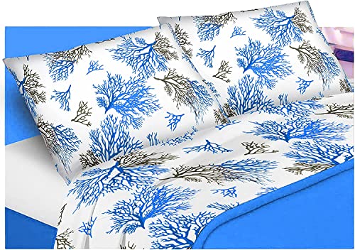 Passione per le tele COMPLETO LETTO CORALLO BLU