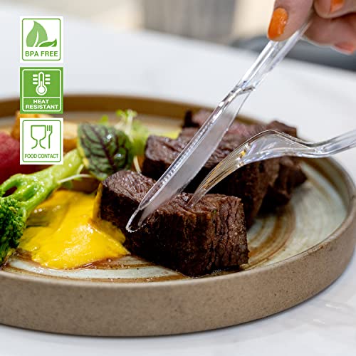 Pstvita Plastic Knives Heavy Duty, Clear Disposable Party Supply, Pack Of 80 #TOP2