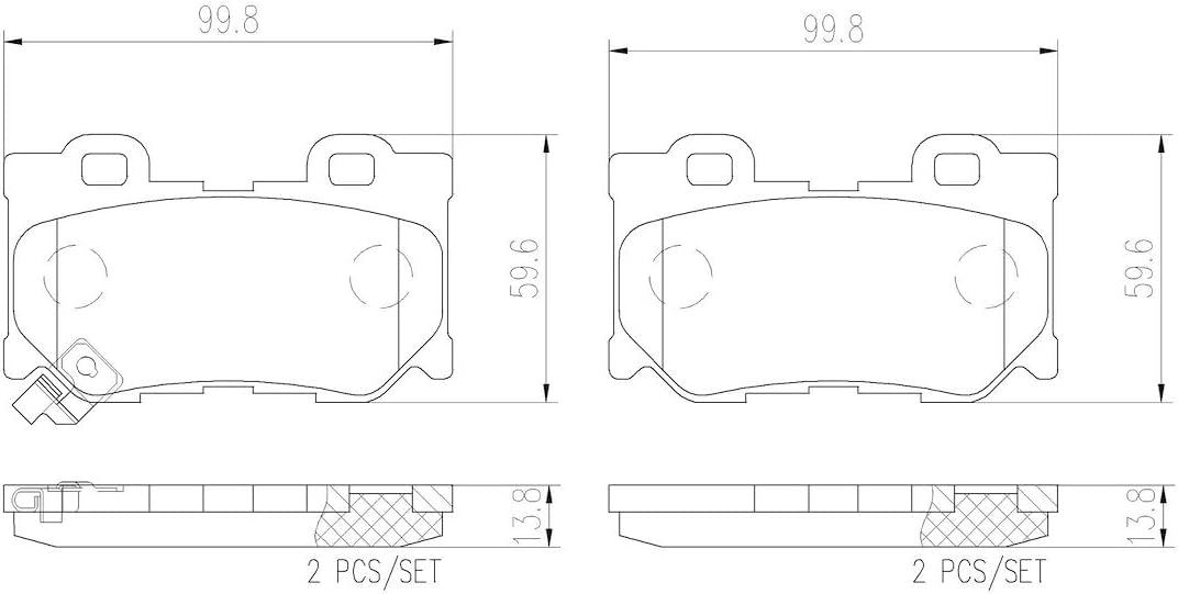 Brembo P56095N Premium Ceramic Rear Disc Brake Pad Set INFINITI/NISSAN OE# AY060NS046