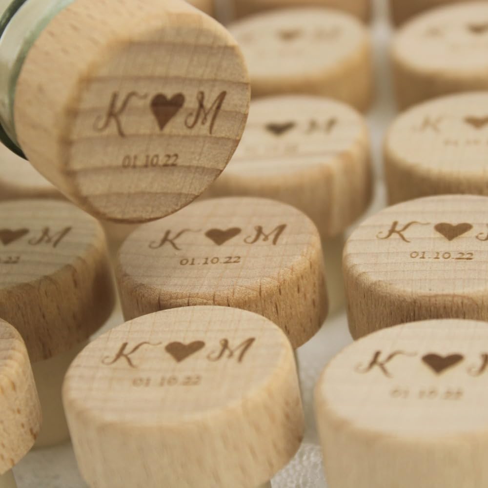 Weinflaschenverschluss aus Holz, für Hochzeit, Babyparty, Party, Geschenk für Gäste, Champagner, Weinflasche, Weinkorken, Zubehör (100 Stück)