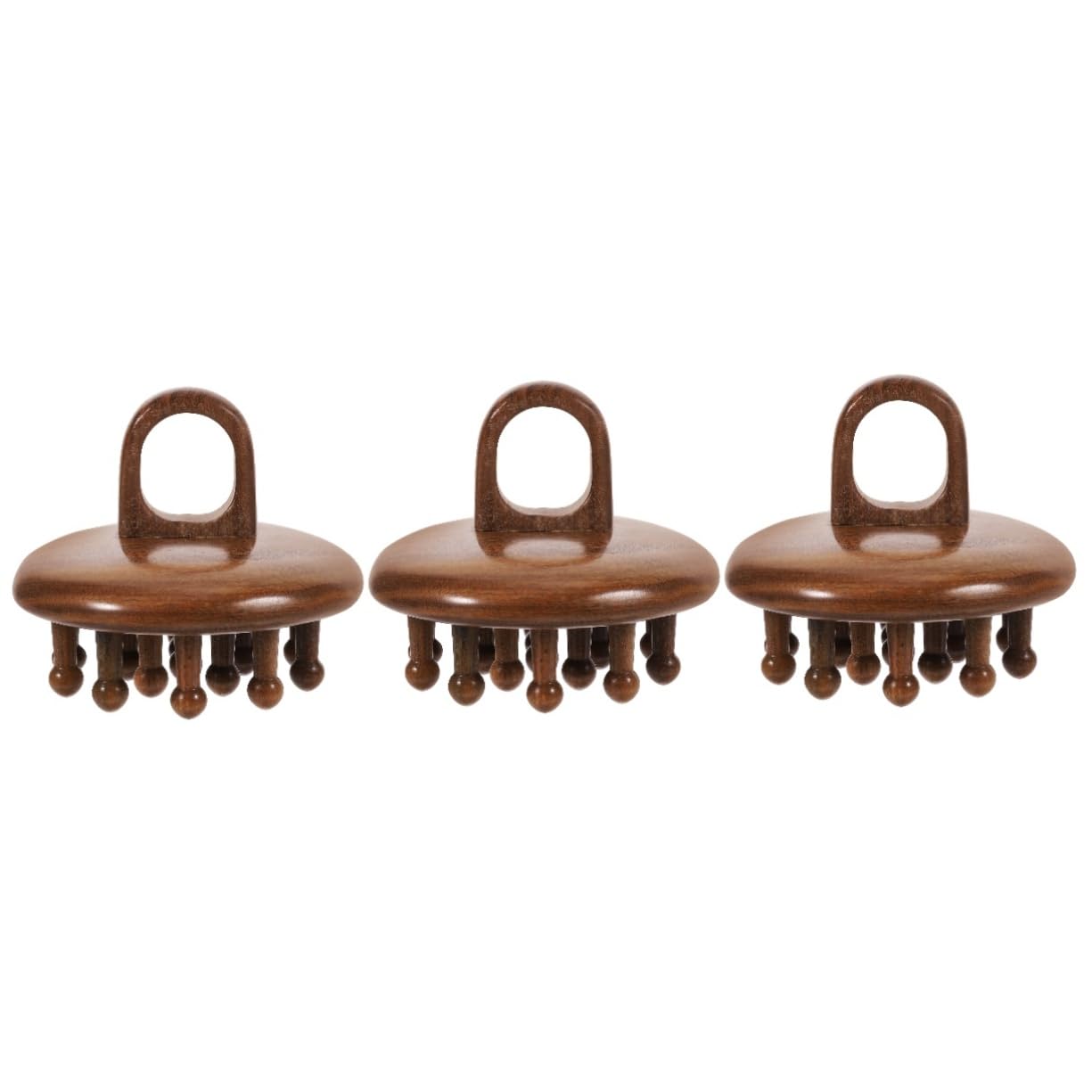 3 Piezas Peina de Madera para Masaje Peina Desenredante de Dientes Anchos Diseño Compacto y Ligero para Tipo de Cabello y Texturas