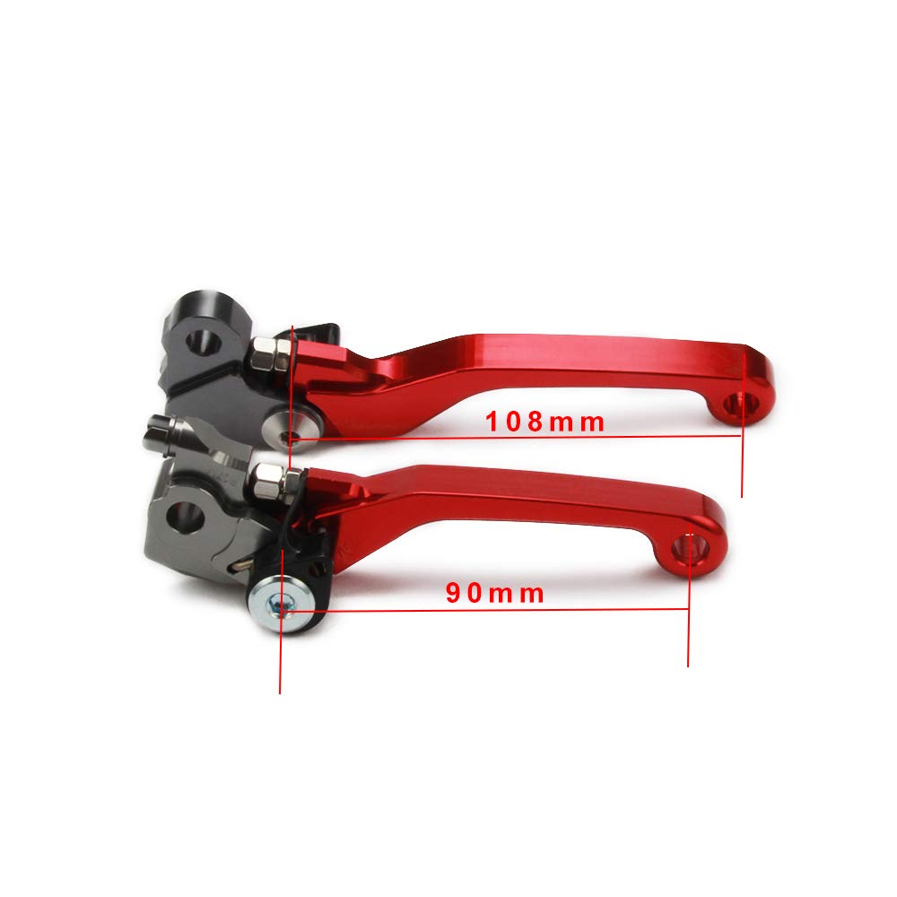 Leviers Frein Et Embrayage Pliable Rouge - Moto Billet CNC Pour CRF250R 07-17 Et CRF450R 07-17