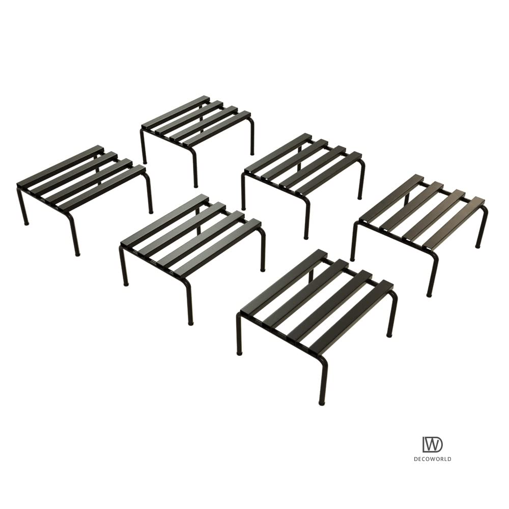 DECOWORLD || Square Plant Stand || Planter Stand for Flower Pots and Plant Pots|| Metal Plant Stand for Balcony, Living Room, Indoors and Outdoors( Set of 6)