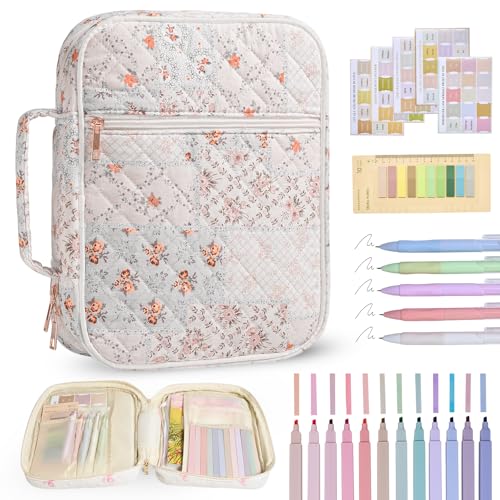 PPeen Bible Cover Case for Women Large Bible Cover Bag Quilted Bible Carrying Case for Girls Bible Study Supplies Accessories Christian Gifts for Women (Color Mosaic, Large)