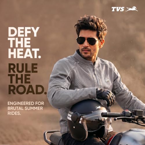 Image of TVS Ronin Edition Mesh Riding Jacket for Men | CE Level 2 Lightweight Back, Shoulder & Elbow Armours, 600D Protection, Lightweight Summer Motorcycle Jacket for Touring, City Riding