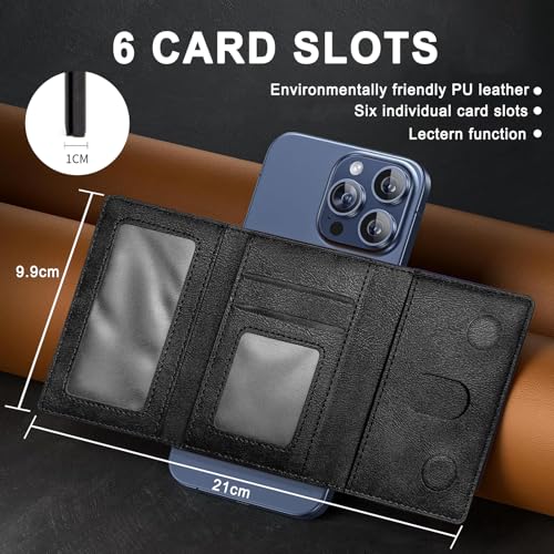 GDANIYJ Tri-Fold Magnetic Wallet Black - Image 8