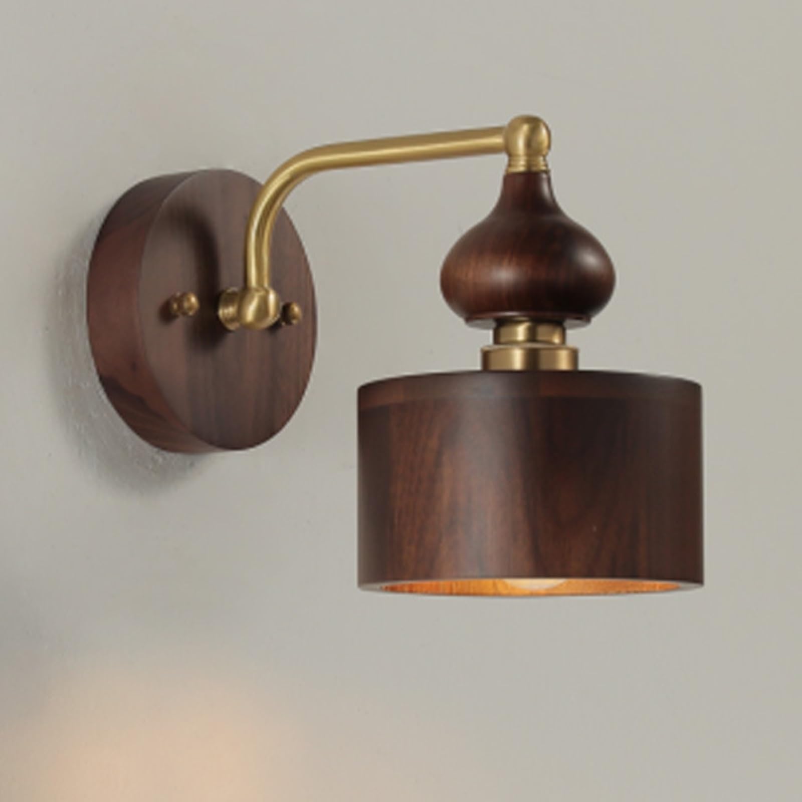 SXWNBIFH Indoor Wall Sconce Wood Wall Mounted Light Hardwired Farmhouse Rustic Wall Lamp E27 Wall Lighting Home Decor Lighting Fixture for Bedroom Living Room Bedside(Small)