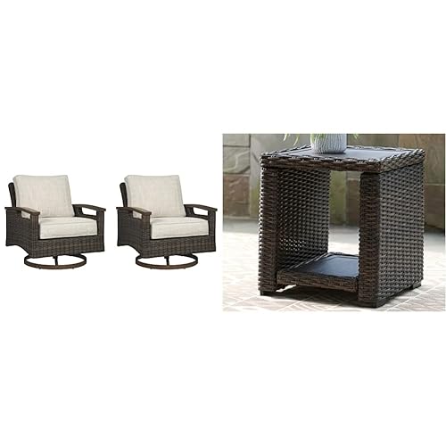 Signature Design by Ashley Paradise Trail Outdoor Swivel Upholstered Lounge