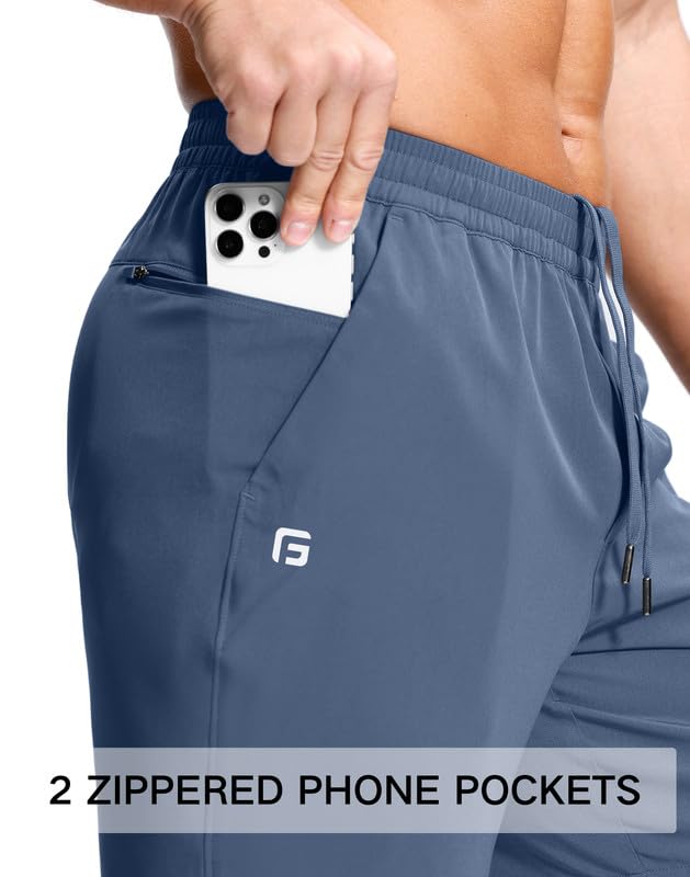 Image of GGJ Men's Lightweight Athletic Shorts with 2 Zipper Pockets 7 inch /9 inch /5 inch Gym Workout Running Quick Dry Tennis Shorts for Men
