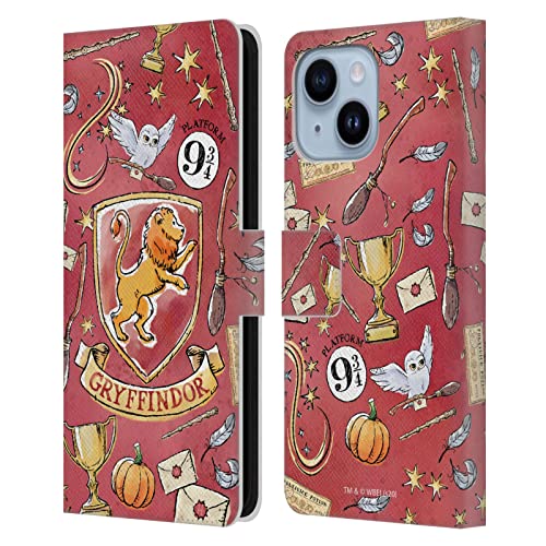 Étui Portefeuille Harry Potter Gryffindor iPhone 14 Plus pour Protéger Écran et Cartes Secrètes