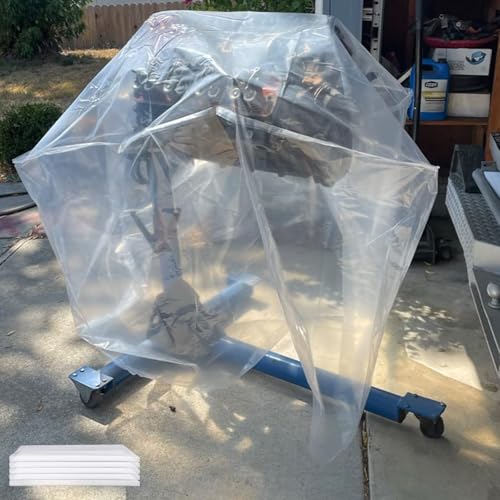 PeakRider Clear Engine Storage Cover Bags Heavy-Duty Transparent PE