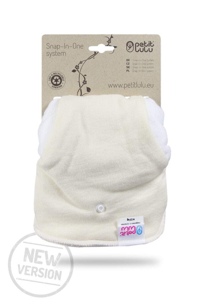 Petit Lulu SIO Basic AI2 Inserti Pannolini Tessuto Nuova Versione Riutilizzabile Lavabile Bamboo Booster All In Two Prodotto in Europa 1 pezzo