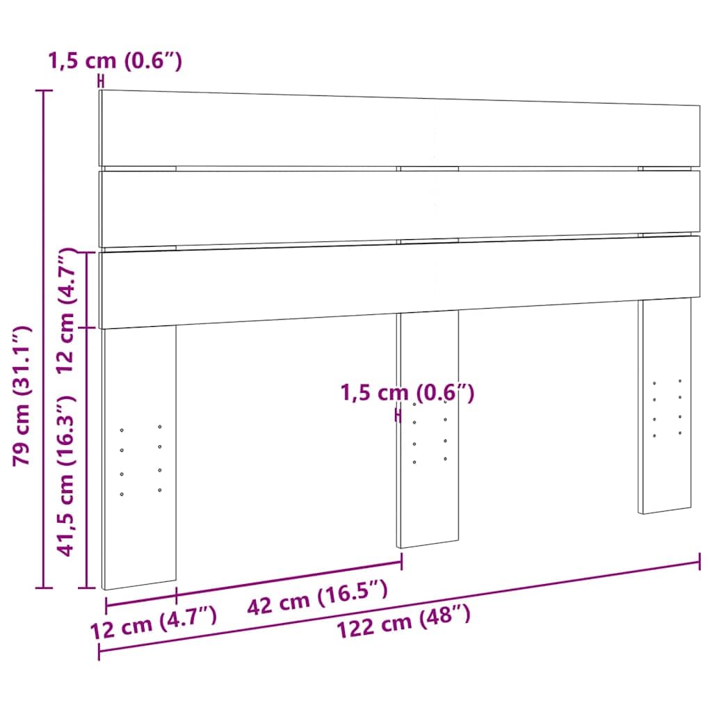 851977 Testiera 120 cm in Legno Massello di Rovere Testata in Legno,Testata Letto Matrimoniale Muebles Dormitorio Spalliera Letto Testiere per Letto Matrimoniale