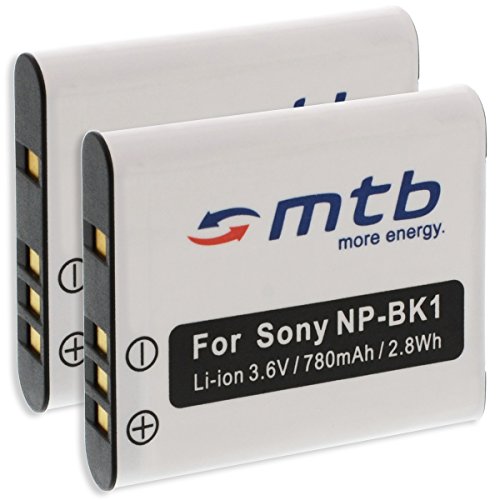 2X Baterías NP BK1 Compatible con Sony Cyber Shot DSC  S950, S980, W370... / Bloggie... / Webbie... (v. Lista)