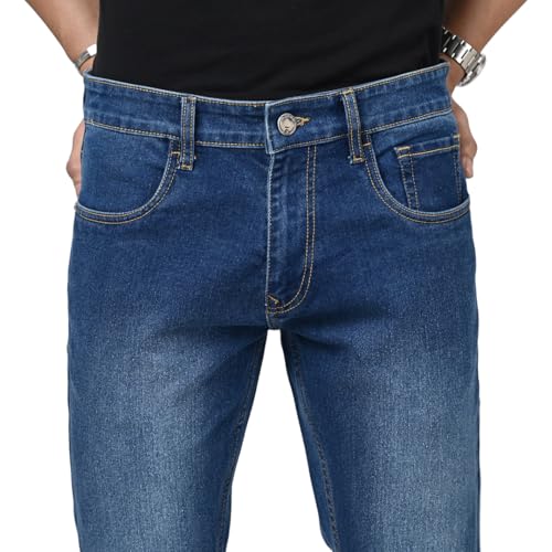 Image of WROGN Men's Slim Fit Jeans | Cotton Stretch | Solid | Casual Denim