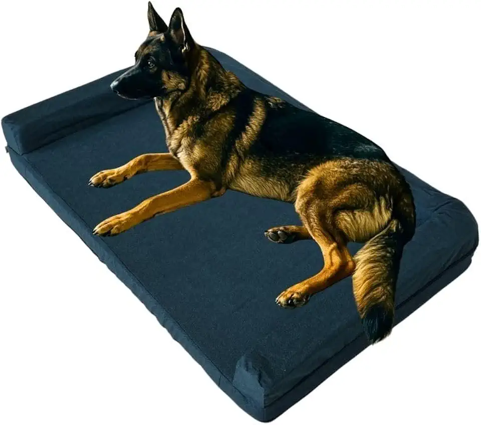Cama Para Cachorro Grande Sofá ORTOPÉDICO120x80x17cm Firme, Confortável, Resistente e Impermeável - Pet Querido (VERDE)