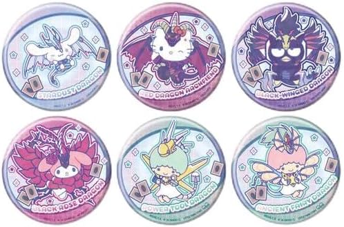 Yu-Gi-Oh! 5Ds x Sanrio Characters 01 Collaboration Illustration Hologram Can Badge 2.6 inches 65 mm Complete Set of 6 Boxes