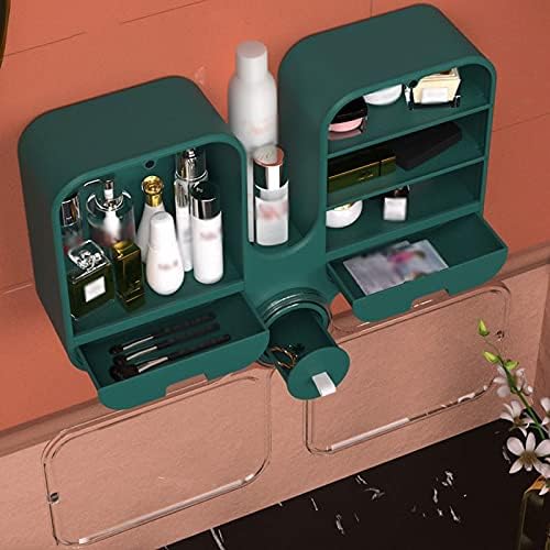 Cosmetic Boxes Bathroom Hanging Large Capacity Cosmetic Storage Box Sundries Sorting Box Transparent Skin Care Product Rack Cosmetic Display Cases (Green)