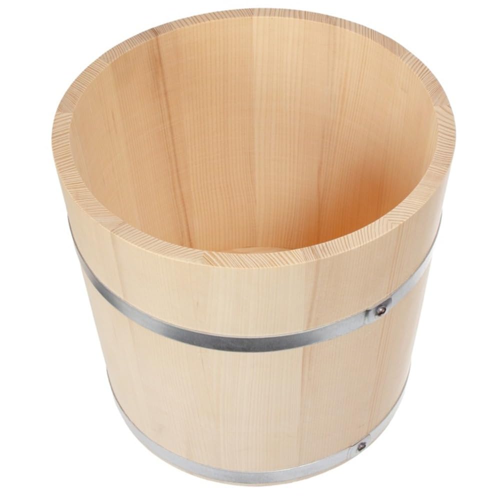 Wooden World - Cubo de Madera con 2 Tapas para fermentar repollo y pepinos Barril para repollo o Sauna – 5 litros