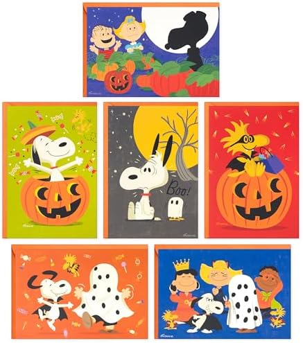 Hallmark Peanuts Halloween Card Assortment (24 Cards with Envelop...