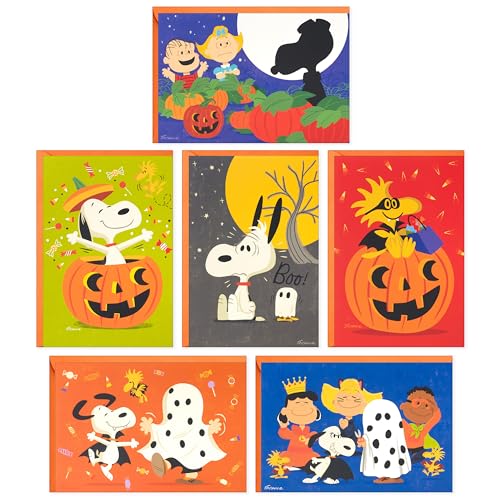 Hallmark Peanuts Halloween Card Assortment (24 Cards with Envelop...