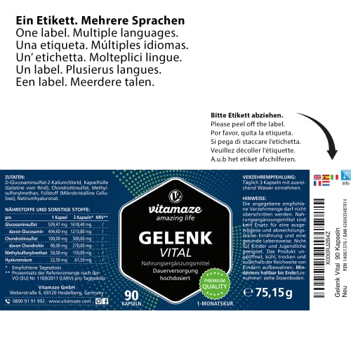 Gelenkkapseln Vitamaze – Gelenk Vital Kapseln zur Unterstützung der Gelenke