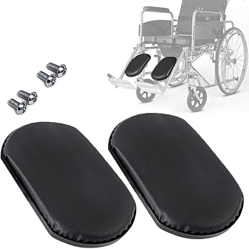Wheelchair Calf Pad Replacement, Elevating Leg Rest Support Cushion for Manual Wheelchairs, Fits 1-1/2" or 2" Hole Spacing, 2 PCS