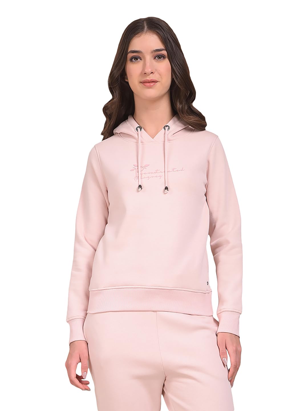 crimsoune club Women's Pink Graphic Print Hooded Neck Sweatshirt-picture-12