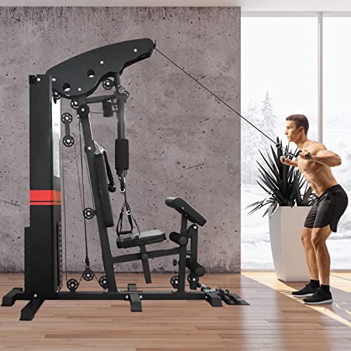 Foto von AsVIVA Kraftstation MG5 40in1 für Zuhause | Hochwertige Fitnessstation mit Seilzug | Multigym mit Butterfly Latzug | Kraftstation Einschließlich 73 kg Gewichte | Max. Gewichtsbelastung 130 kg