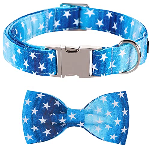 The Star Dog Collar 12 ARING PET Dog Collar Bowtie, Cute Gradient Blue Star Dog ...