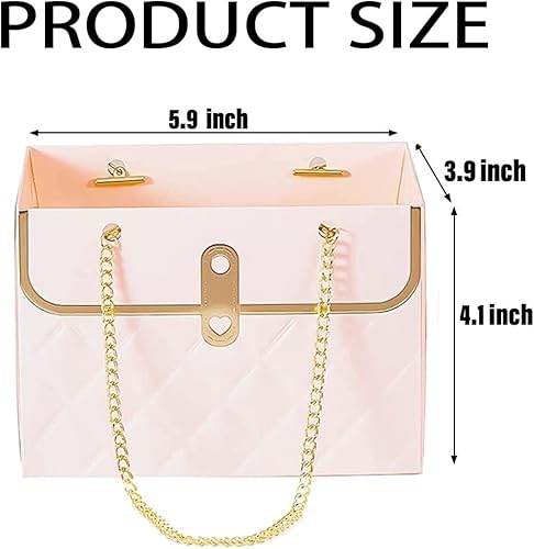 Miniatura 9 de NADUSEP Caja de regalo de papel de flores de 6 piezas, cubo de almacenamiento de ramo de floristería con caja de regalo de cadena de metal, cajas de