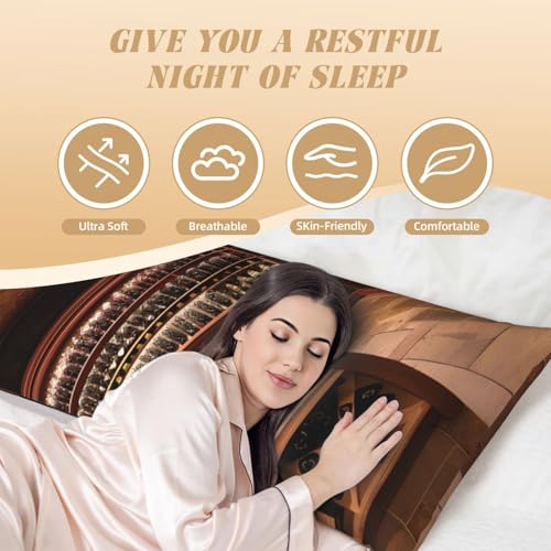 Housse de coussin de corps imprimée cave à vin en microfibre douce pour lit
