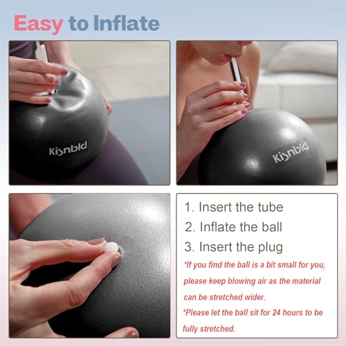 kisnbld Balón Pilates 9 Pulgadas, Pequeño Balón de Ejercicio para Core y Terapia Física miniatura 6