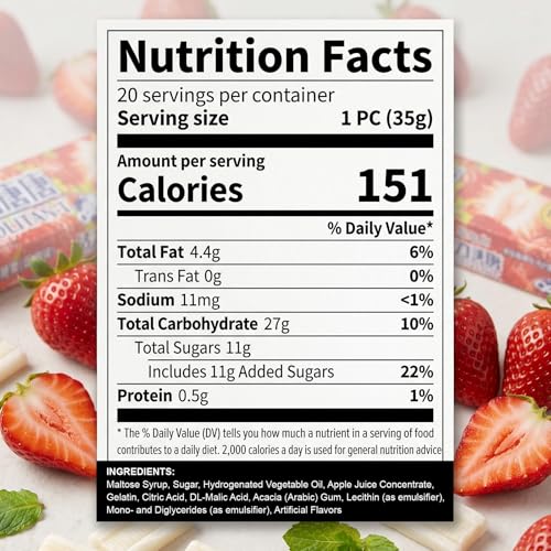 Caramelos masticables Strawberry Sticks Pack 20 miniatura 2