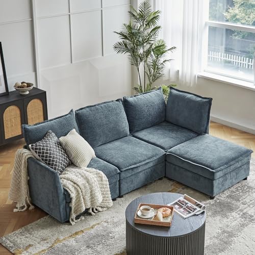 Blue Modular Storage Sectional