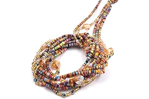 Multi-Colored Vinyl Waist Beads for Waist Shaping and Personal Style (Tie-On)