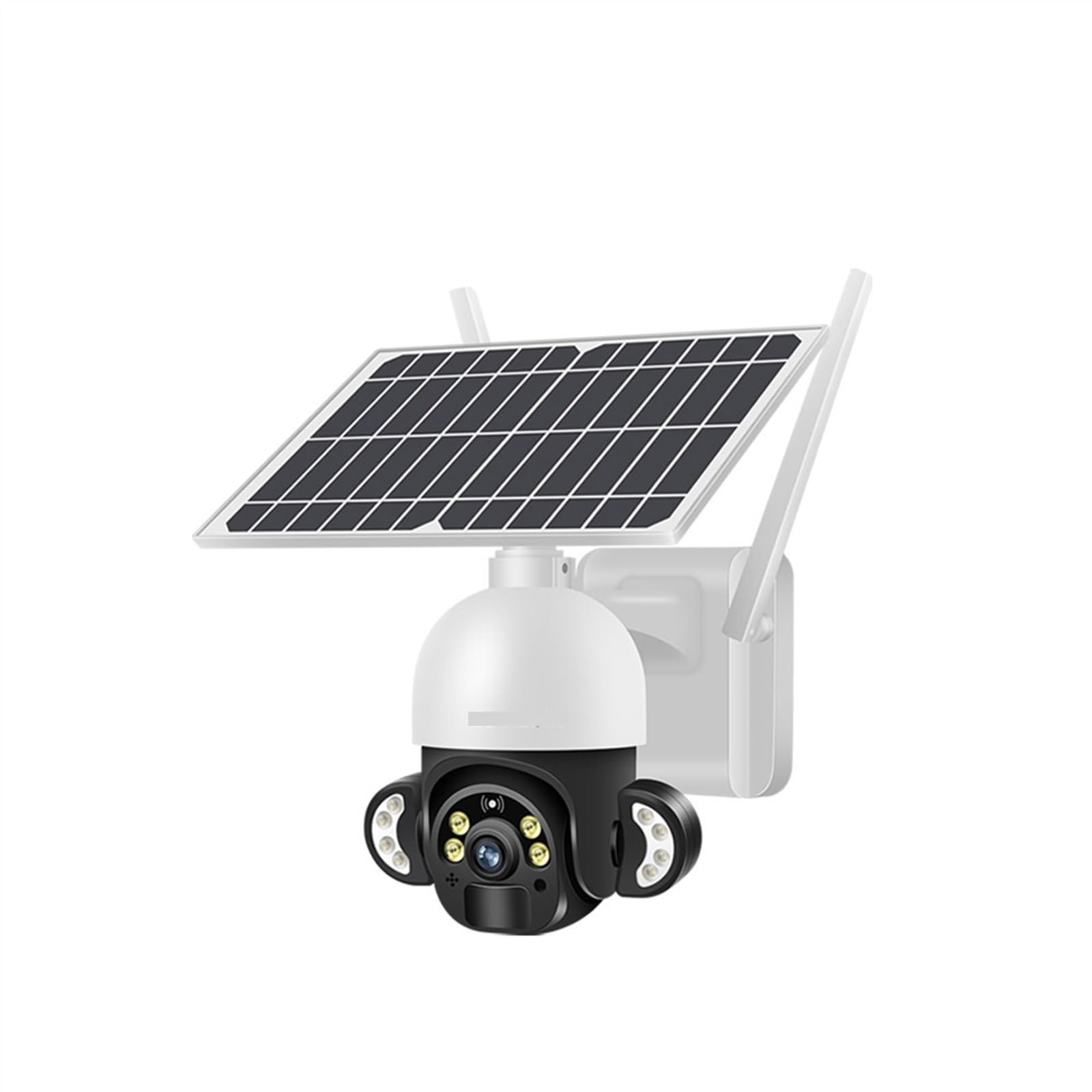 CVFRDD 4MP 4G Sim Card Camera 6W Solar Panel Wireless CCTV Video Surveillance Camera Outdoor Alarm Long Standby Battery(White 4G No Card)