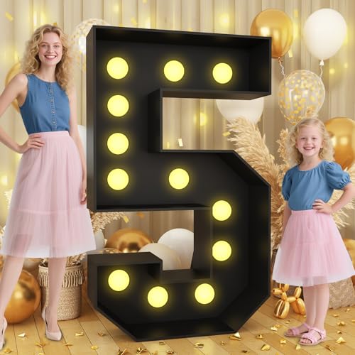 Chiffres en mosaïque avec lumières Froova 1,2 m pour anniversaire enfant