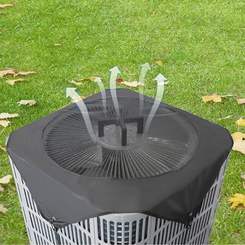 Abdeckungen für Klimaanlagen für den Außenbereich, atmungsaktives Netzgewebe, 91 x 91 cm, wetter- und staubdicht, Laubschutz für AC- Einheit, für Haus, Büro, Hotel und Wohnungen-2