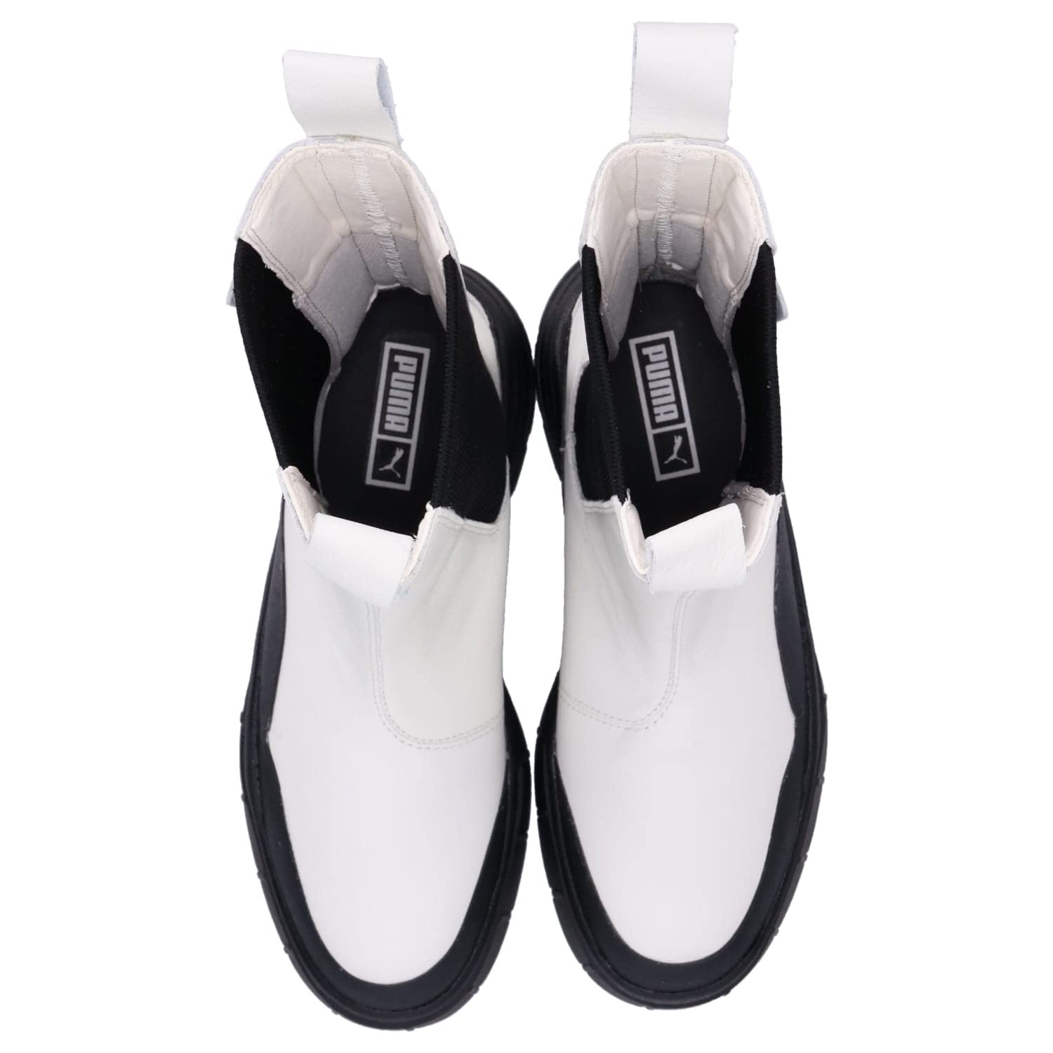 Puma sztyblety skórzane Mayze Stack damskie kolor biały na platformie 386272-01