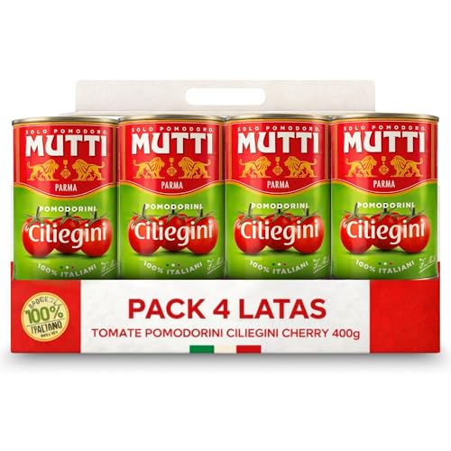 Tomate Pomodorini Ciliegini, Salsa Tomates cherry Procedentes del sur de Italia, Elaborada con Tomates cherry, jugo de tomate, Sin Gluten, Sin Lactosa, Sin huevos, Contiene 4 Latas de 400 gr