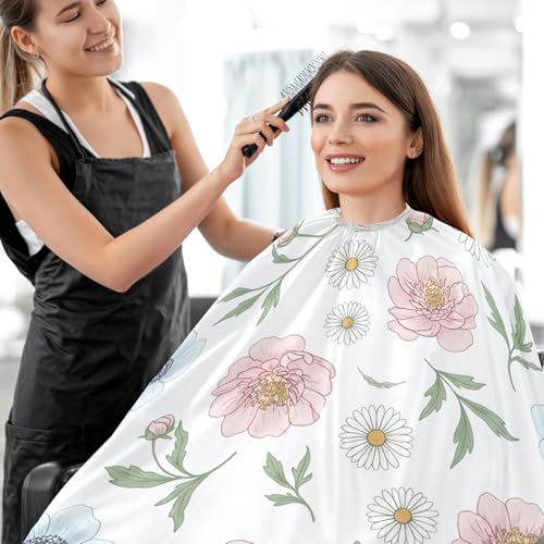 Capa profesional para corte de cabello Peonies, impermeable, con cierre ajustable de broche, para peluquería y barbería miniatura 7