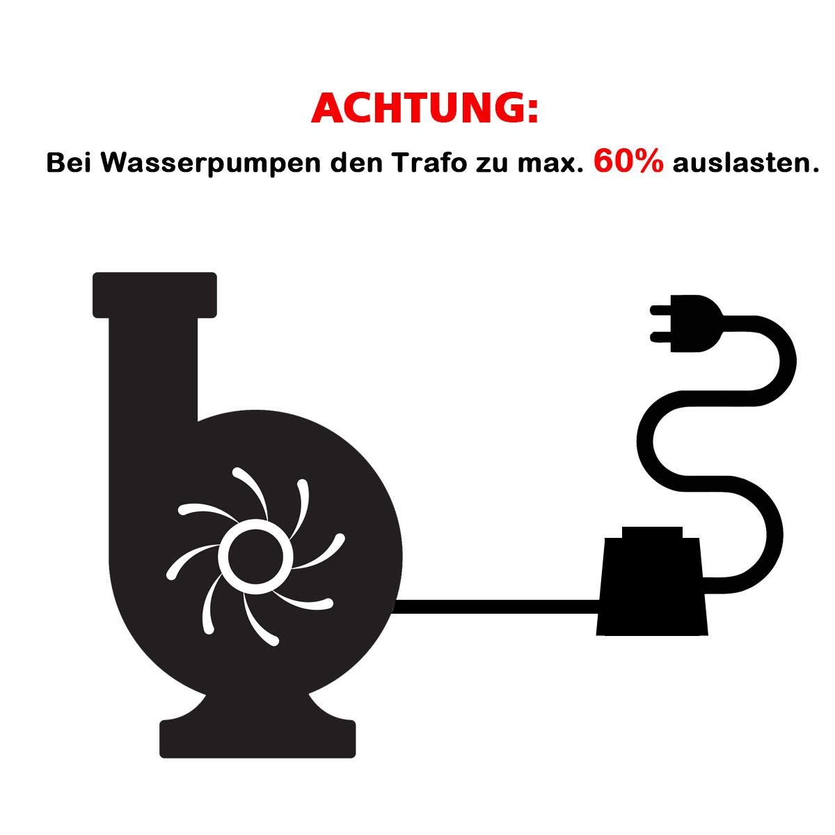 TDC 30 W Fuente de alimentación/transformador/transformador AC/AC al agua IP67 para exterior/piscina de entrada 230 V salida 12 V IP44 1,9 m de cable de conexión para luz/foco para jardín Title
