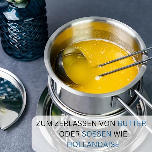 Westmark Butterpfännchen/Soßenwärmer, Mit Deckel, Soßenlöffel und Stövchen, Rostfreier Edelstahl, Farbe: Silber, 62262260 – Bild 3