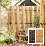 DE-COmmerce Sichtschutz aus Bambus Zaun Gartensichtschutz Zaunelement XXL SLIM Nature (BxH) 90 cm x 200 cm