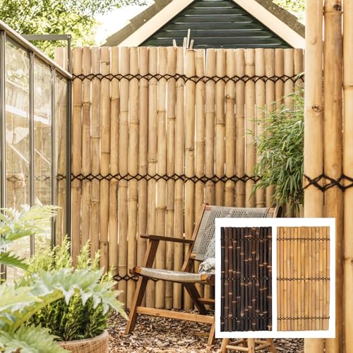 DE-COmmerce Sichtschutz aus Bambus Zaun Gartensichtschutz Zaunelement XXL SLIM Nature (BxH) 90 cm x 240 cm