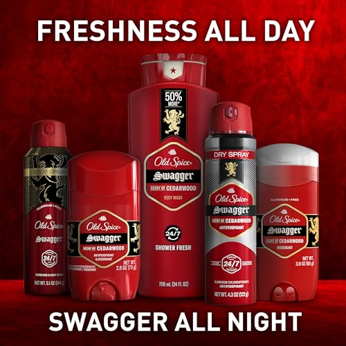Old Spice Aluminum Free Body Spray for Men, 24/7 Odor Protection, 24/7 Lasting Fragnance & Freshness, Cologne Quality Scent, Swagger with Cedarwood Scent, 5.1 oz (Pack of 3) image 8