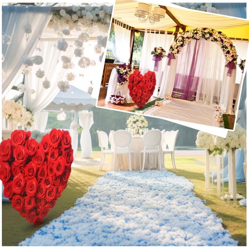 Bucherry 3.8 Ft Valentine\'s Day Red Roses Heart Cardboard Cutout Stand-up Life Size Valentine\'s Day Party Decoration Backdrop Photo Prop Stand up for Anniversary Wedding Engagement Party Decoration